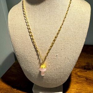 Brinker and Eliza - Trippy Rose Quartz Mushroom Pendant